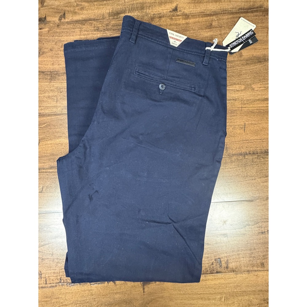 Civil Society Mens The Perfect Chino Navy Blue Stretch Pants 38x34 NWT